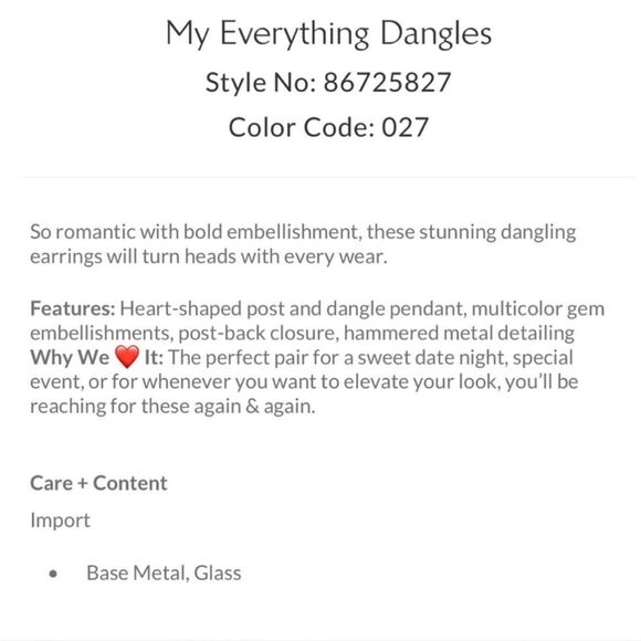 Free People My Everything Dangles Earrings Blue Gem Silver Hammered Metal Heart - Picture 9 of 9